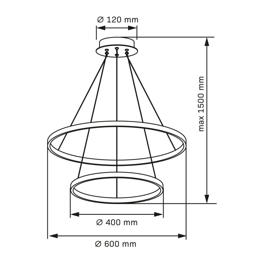 LED Żyrandol na lince LEA LED/35W/230V 4000K śr. 60 cm złoty