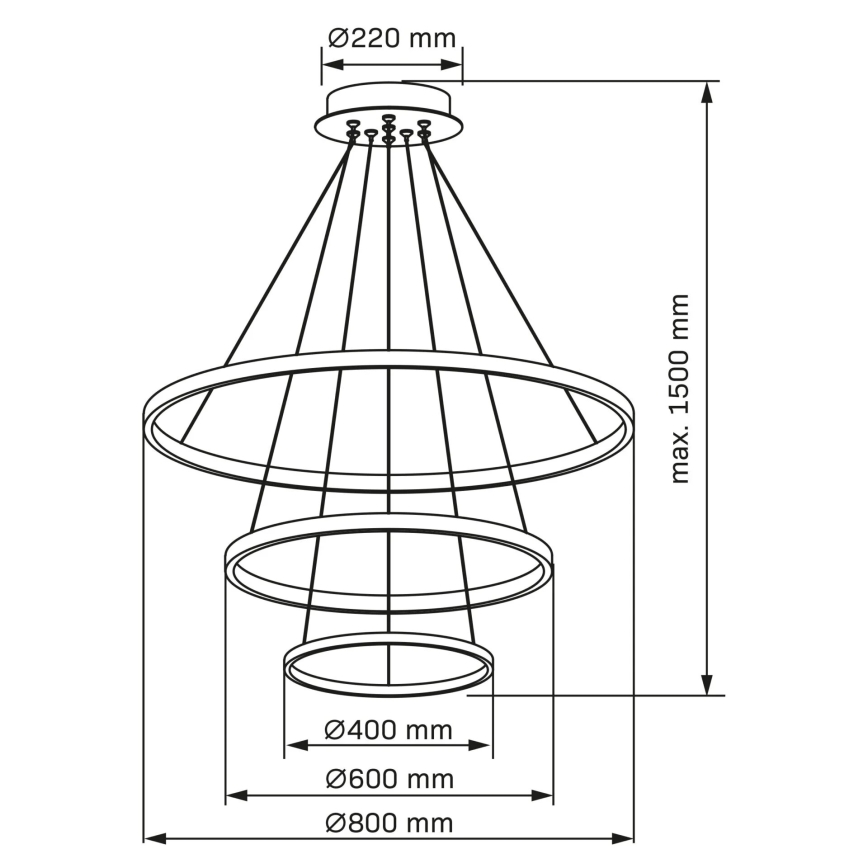 LED Żyrandol na lince LEA LED/60W/230V 4000K śr. 80 cm matowy chrom