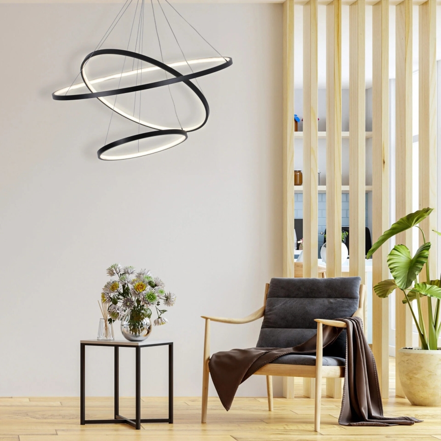 LED Żyrandol na lince LEA LED/60W/230V 4000K śr. 80 cm czarny