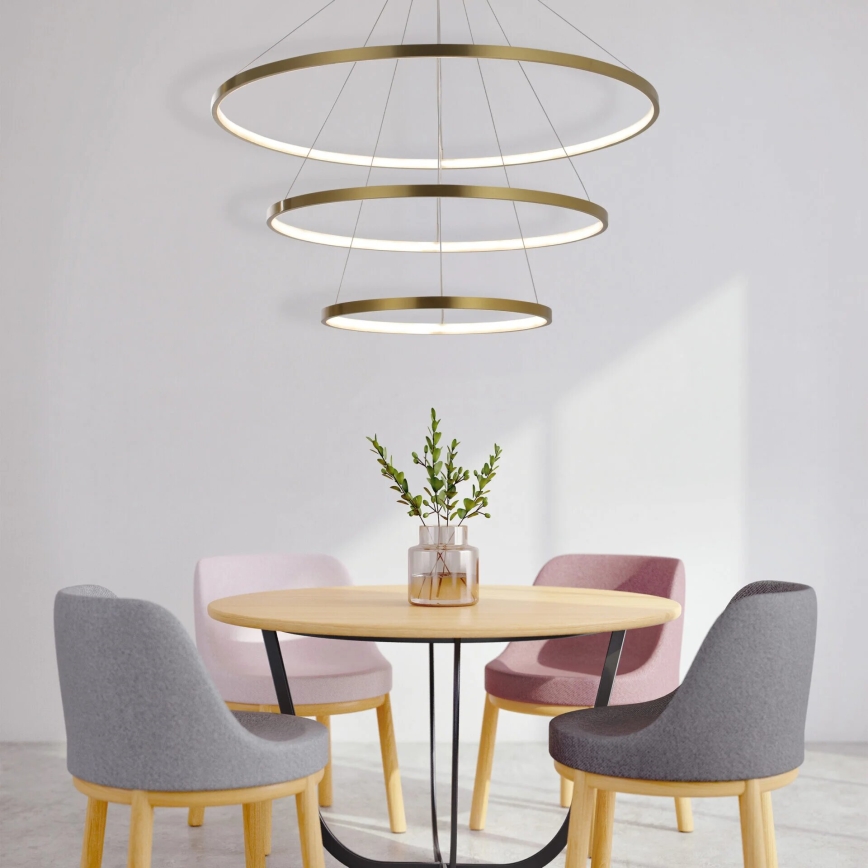 LED Żyrandol na lince LEA LED/60W/230V 4000K śr. 80 cm złoty