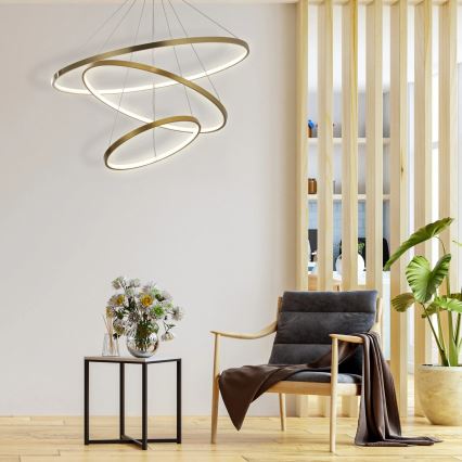 LED Żyrandol na lince LEA LED/60W/230V 4000K śr. 80 cm złoty