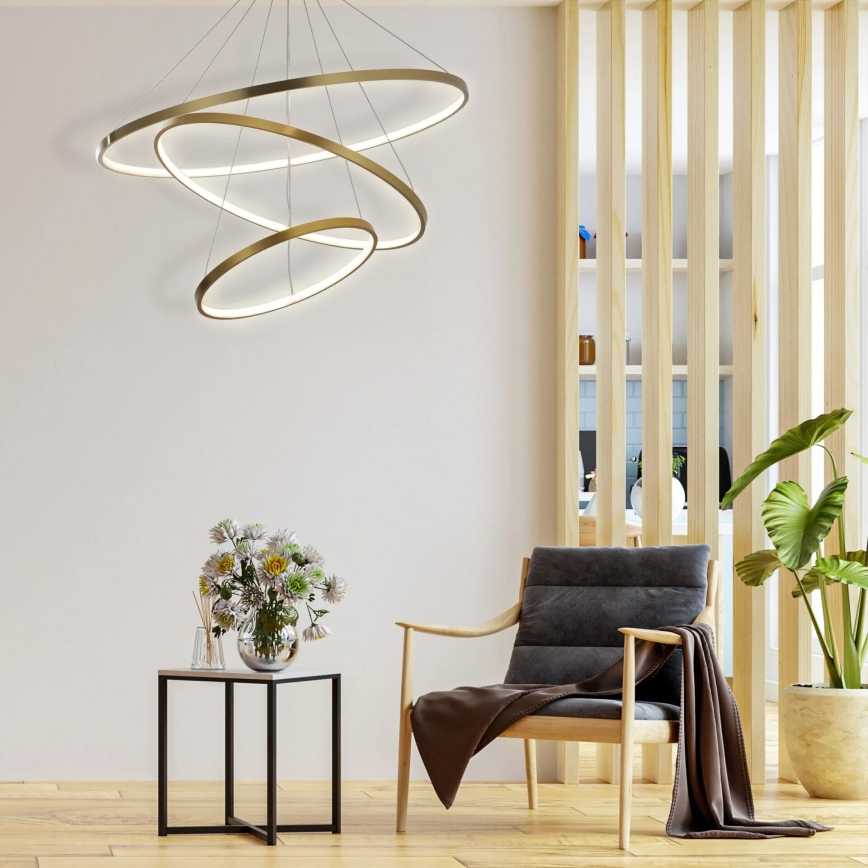 LED Żyrandol na lince LEA LED/60W/230V 4000K śr. 80 cm złoty