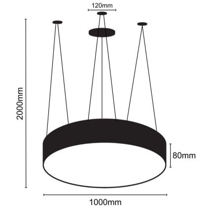 LED Żyrandol na lince LED/100W/230V 4000K śr. 100 cm