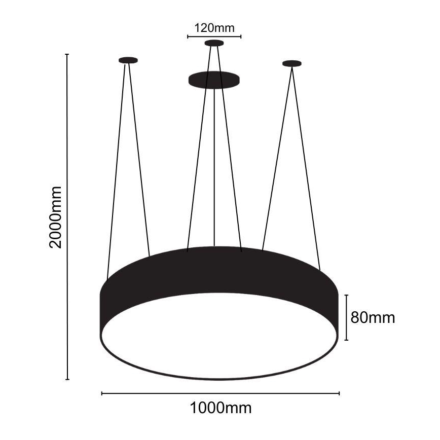 LED Żyrandol na lince LED/100W/230V 4000K śr. 100 cm