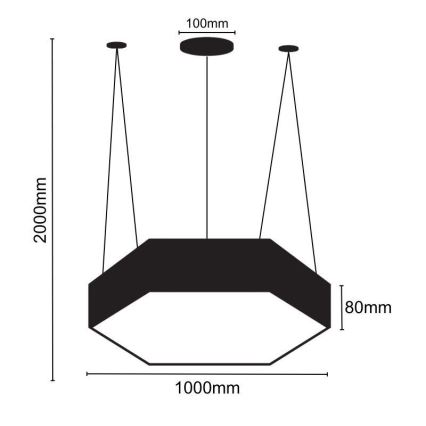 LED Żyrandol na lince LED/100W/230V 4000K śr. 100 cm