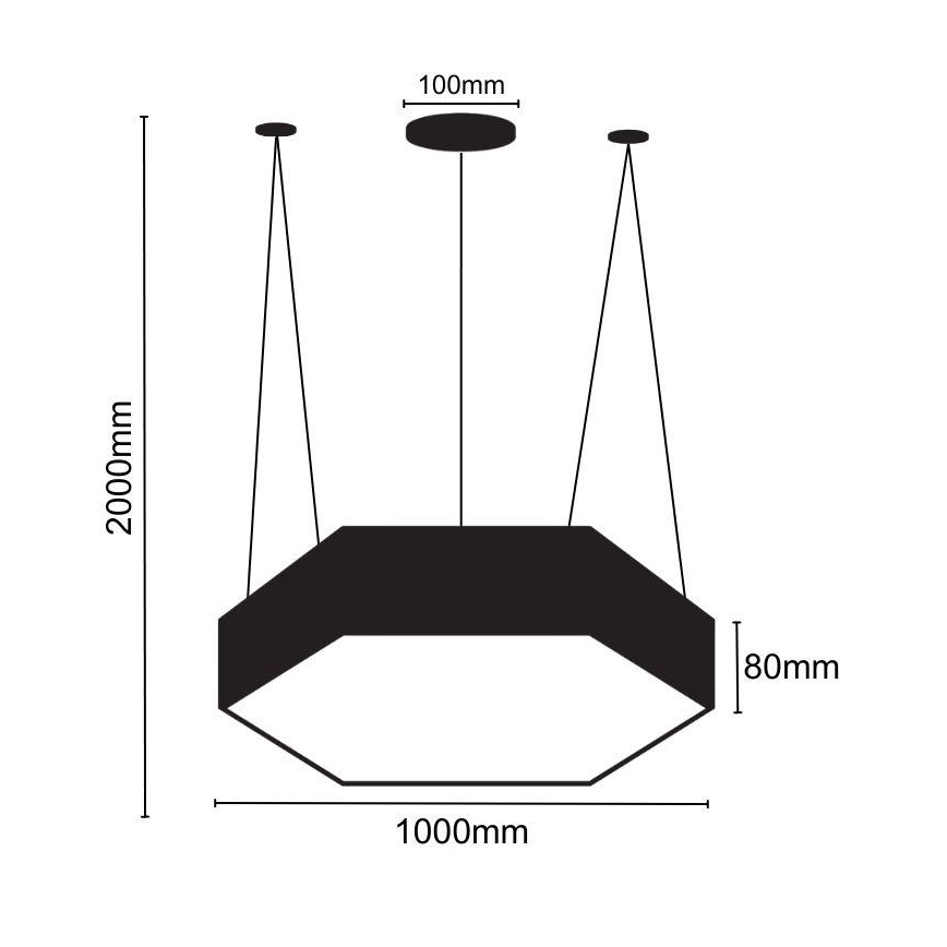 LED Żyrandol na lince LED/100W/230V 4000K śr. 100 cm