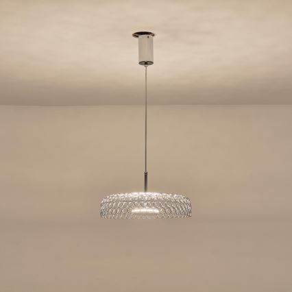 LED Żyrandol na lince LED/10W/230V 3000K chrom błyszczący śr. 35 cm