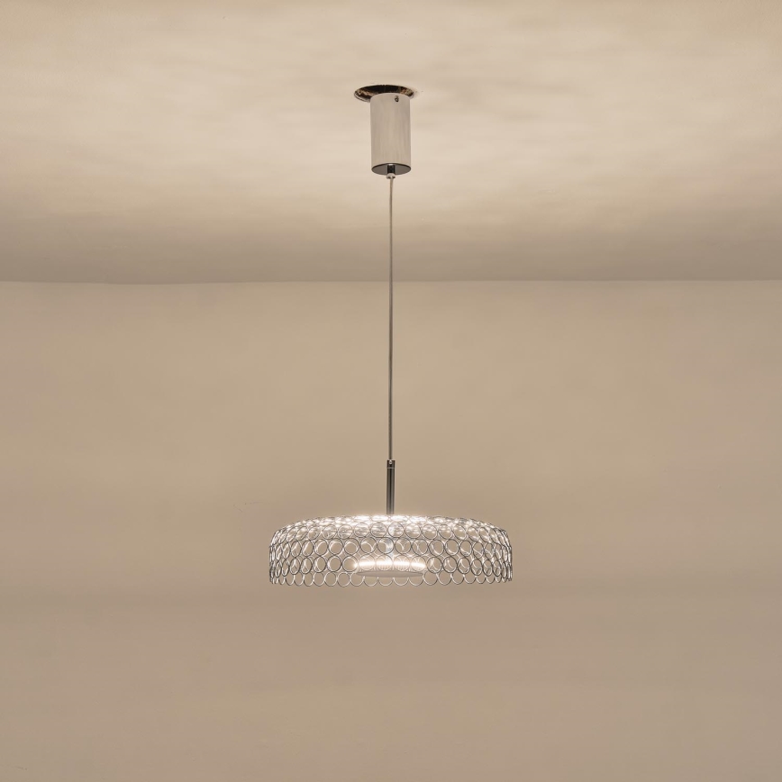 LED Żyrandol na lince LED/10W/230V 3000K chrom błyszczący śr. 35 cm