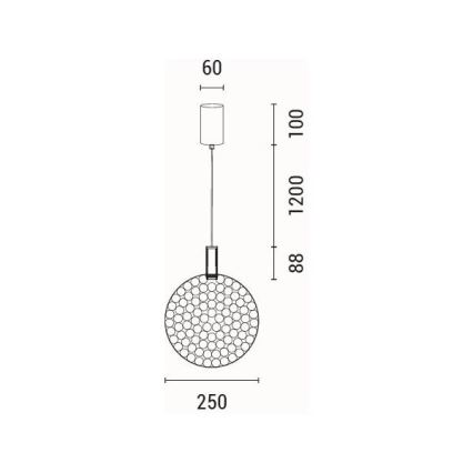 LED Żyrandol na lince LED/10W/230V 3000K chrom błyszczący śr. 35 cm