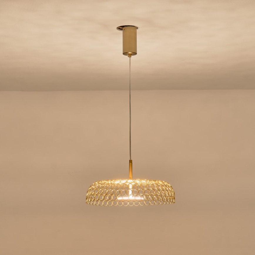 LED Żyrandol na lince LED/10W/230V 3000K złoty śr. 35 cm