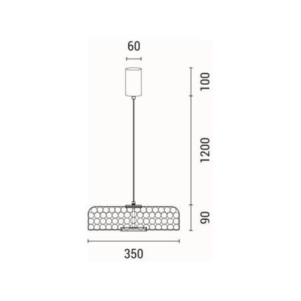 LED Żyrandol na lince LED/10W/230V 3000K złoty śr. 35 cm