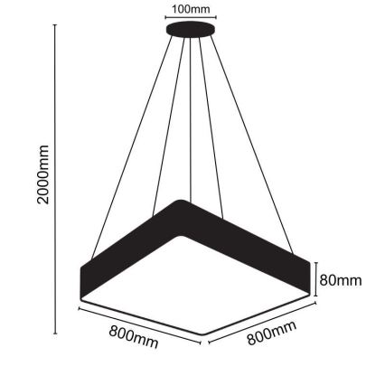 LED Żyrandol na lince LED/110W/230V 4000K 80x80 cm