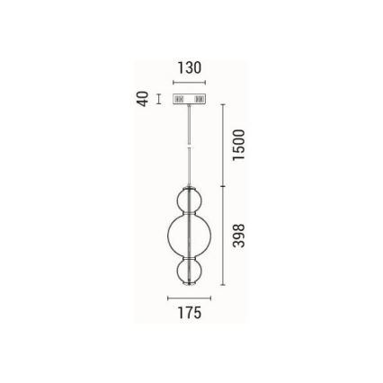 LED Żyrandol na lince LED/12,6W/230V 3000K