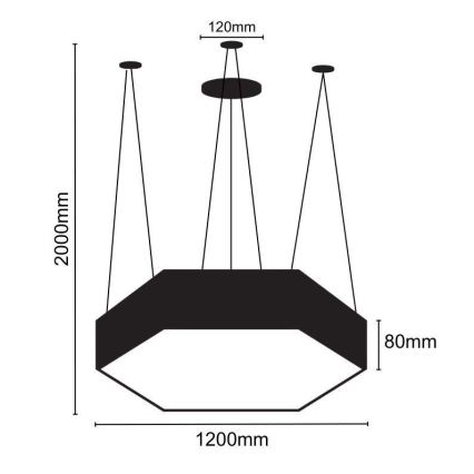 LED Żyrandol na lince LED/120W/230V 4000K śr. 120 cm