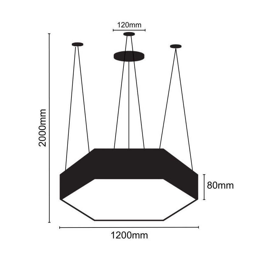 LED Żyrandol na lince LED/120W/230V 4000K śr. 120 cm