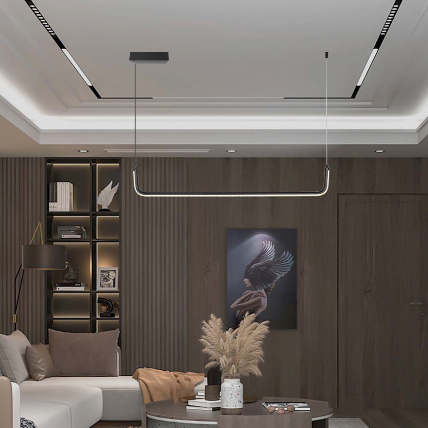 LED Żyrandol na lince LED/12W/230V 4000K 90 cm czarny