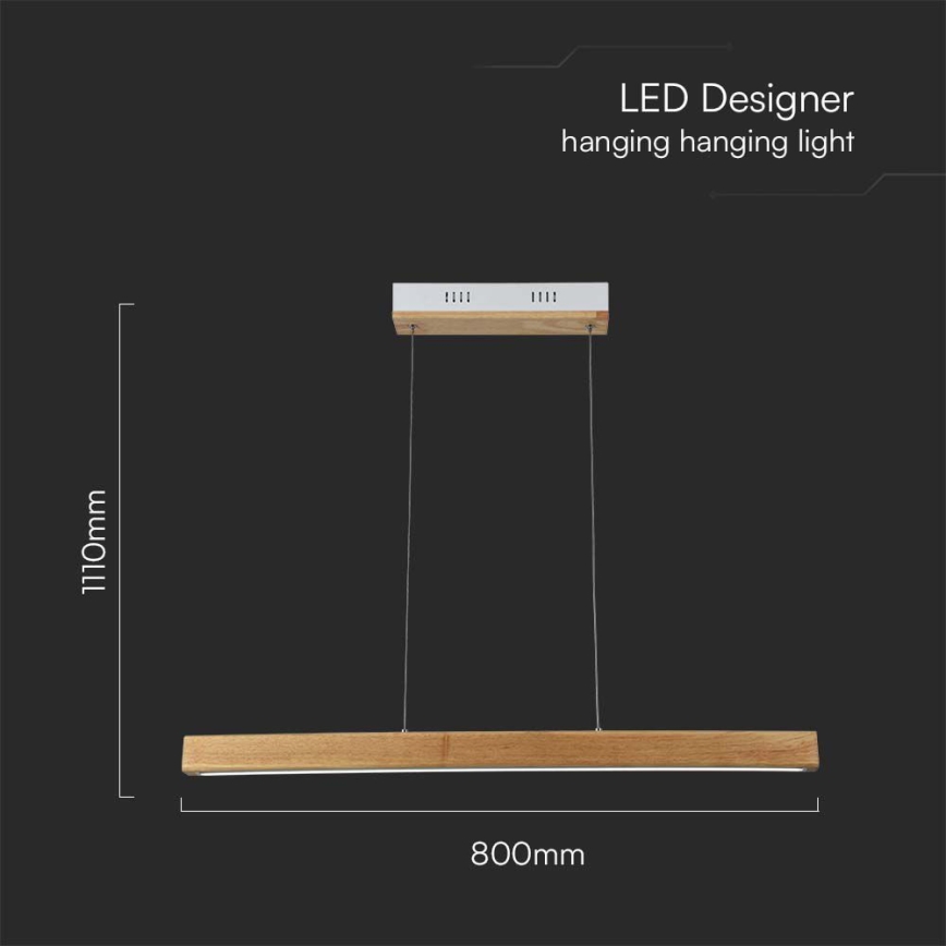 LED Żyrandol na lince LED/12W/230V 4000K brązowy