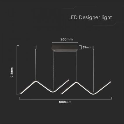 LED Żyrandol na lince LED/12W/230V 4000K czarny