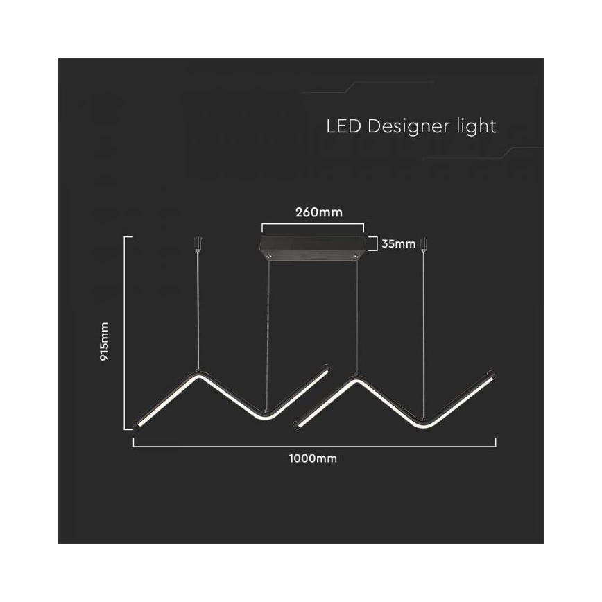 LED Żyrandol na lince LED/12W/230V 4000K czarny