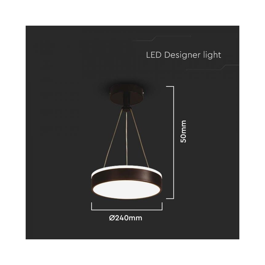 LED Żyrandol na lince LED/12W/230V 4000K czarne