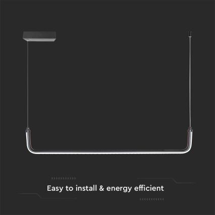 LED Żyrandol na lince LED/12W/230V 4000K czarny