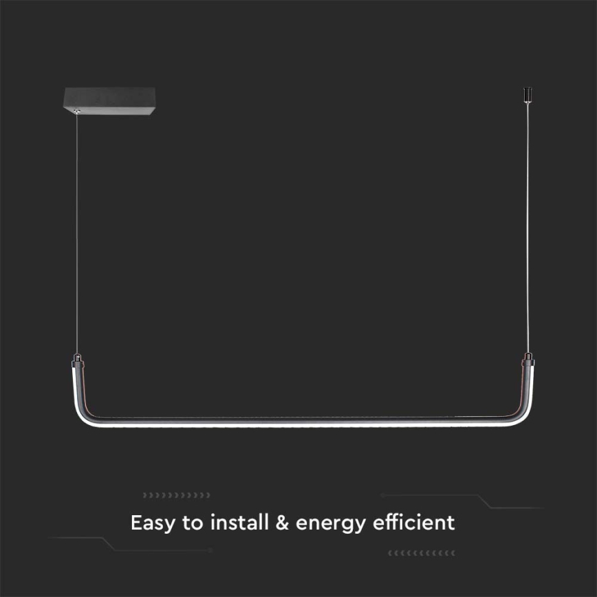 LED Żyrandol na lince LED/12W/230V 4000K czarny