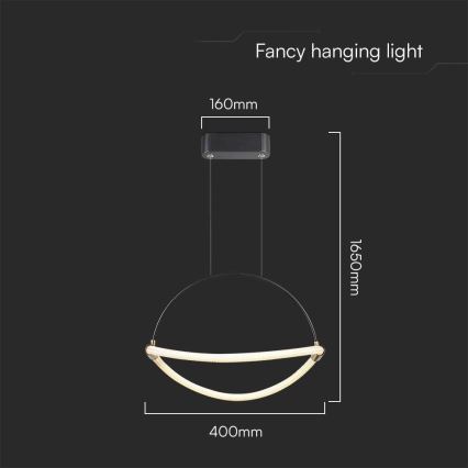 LED Żyrandol na lince LED/12W/230V 4000K śr. 40 cm