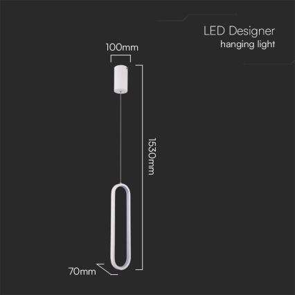 LED Żyrandol na lince LED/13W/230V 3000K biały