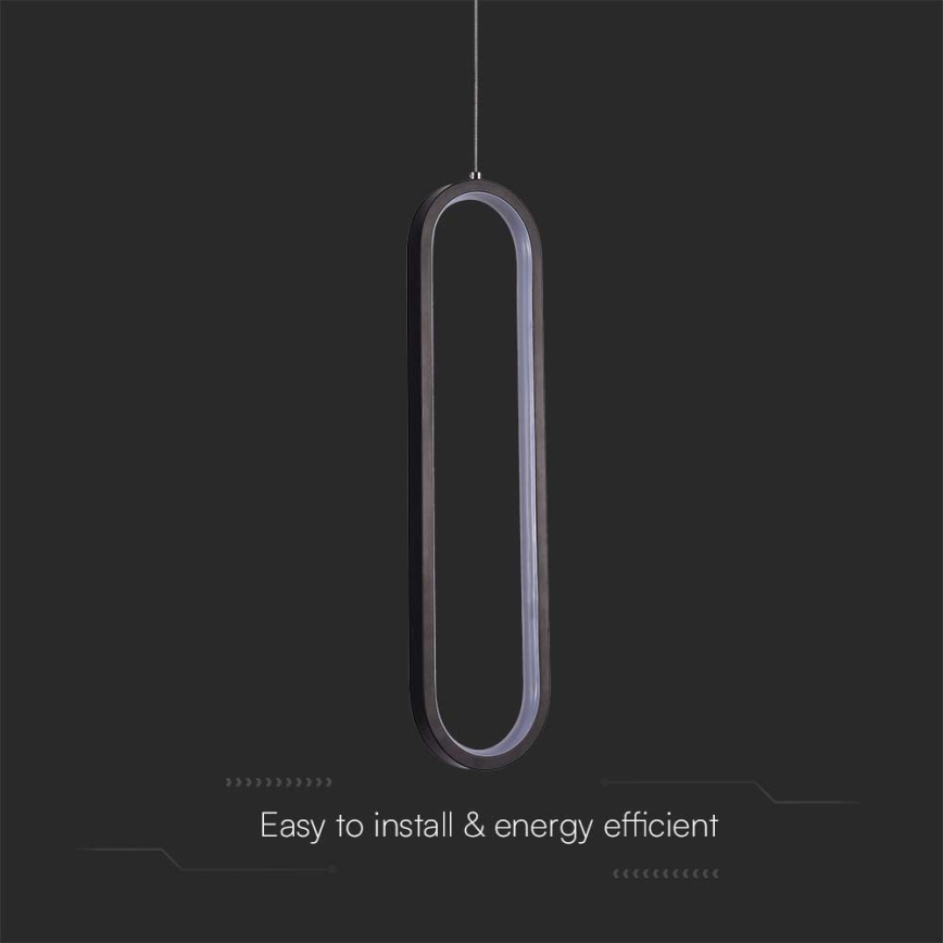 LED Żyrandol na lince LED/13W/230V 3000K czarny