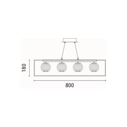LED Żyrandol na lince LED/14W/230V 3000K