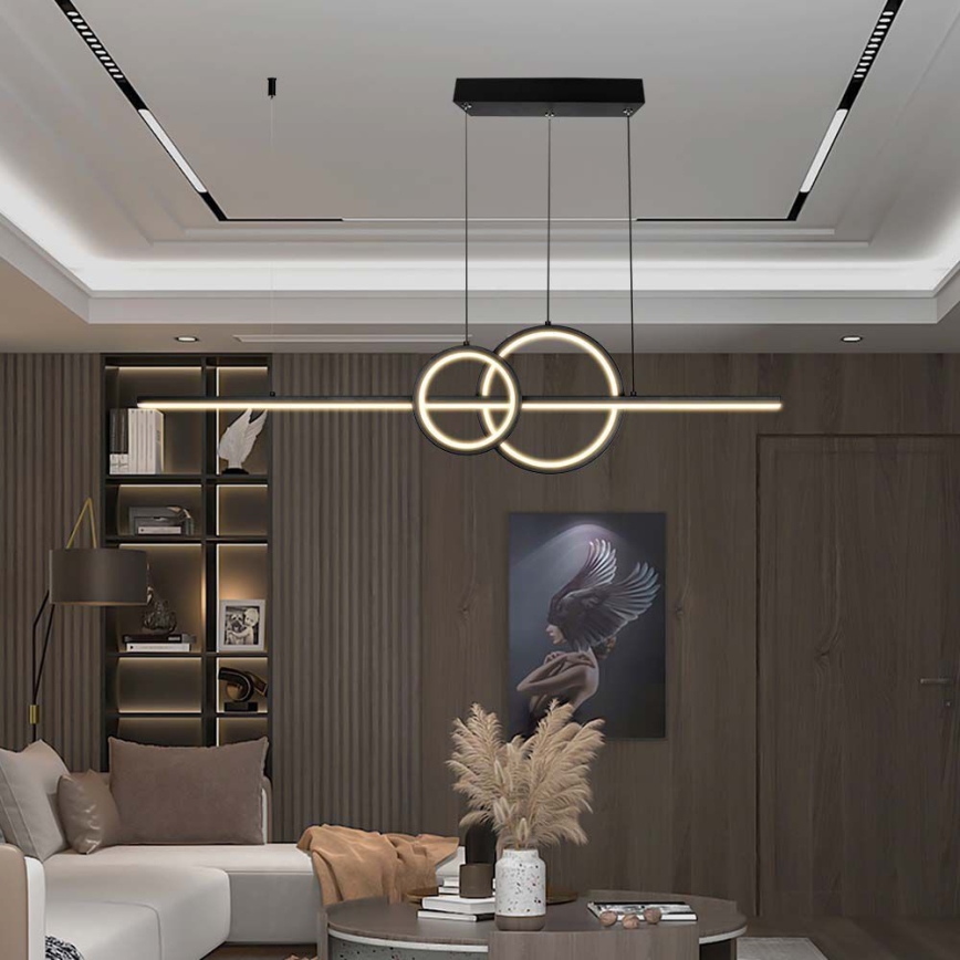 LED Żyrandol na lince LED/15W/230V 4000K 80 cm czarny