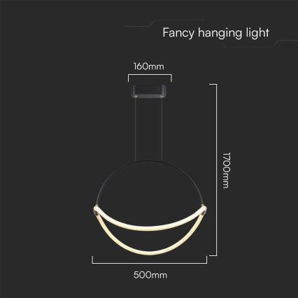 LED Żyrandol na lince LED/16W/230V 4000K śr. 50 cm