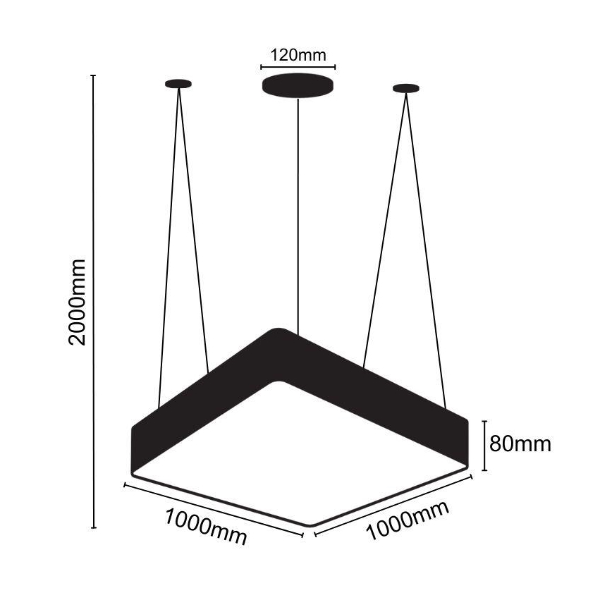 LED Żyrandol na lince LED/170W/230V 4000K 100x100 cm