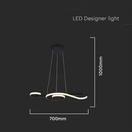 LED Żyrandol na lince LED/18W/230V 3000K czarny