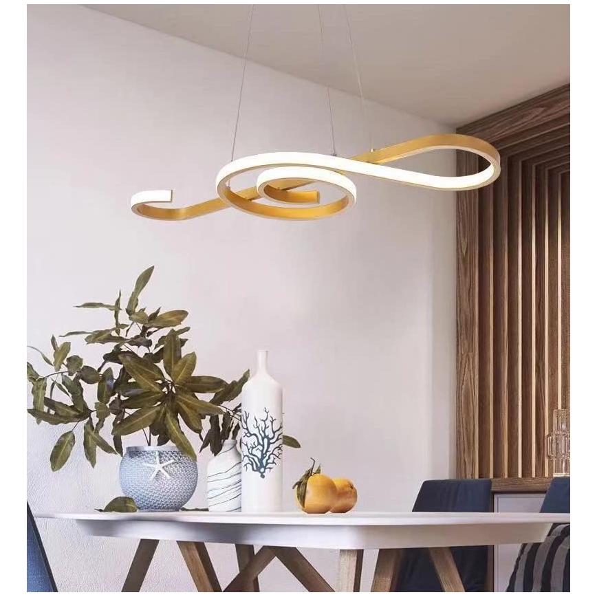 LED Żyrandol na lince LED/18W/230V 3000K złoty