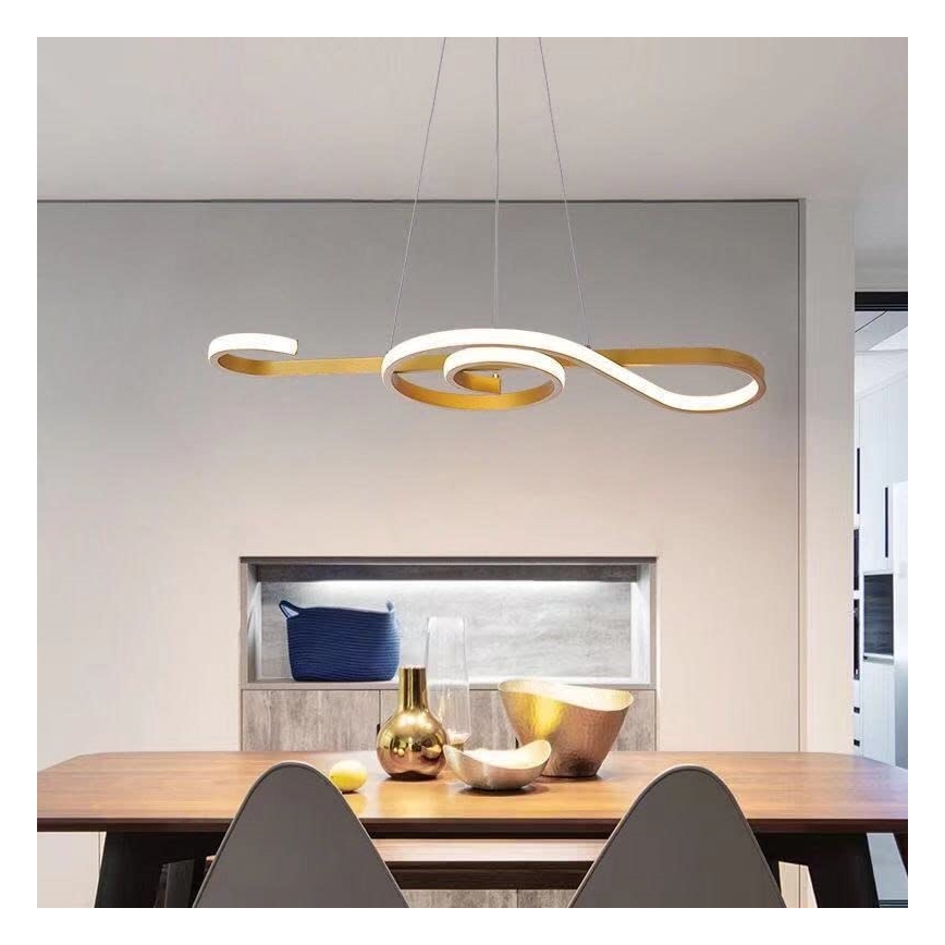 LED Żyrandol na lince LED/18W/230V 3000K złoty