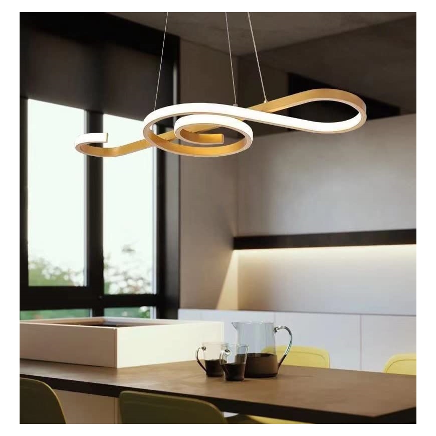 LED Żyrandol na lince LED/18W/230V 3000K złoty