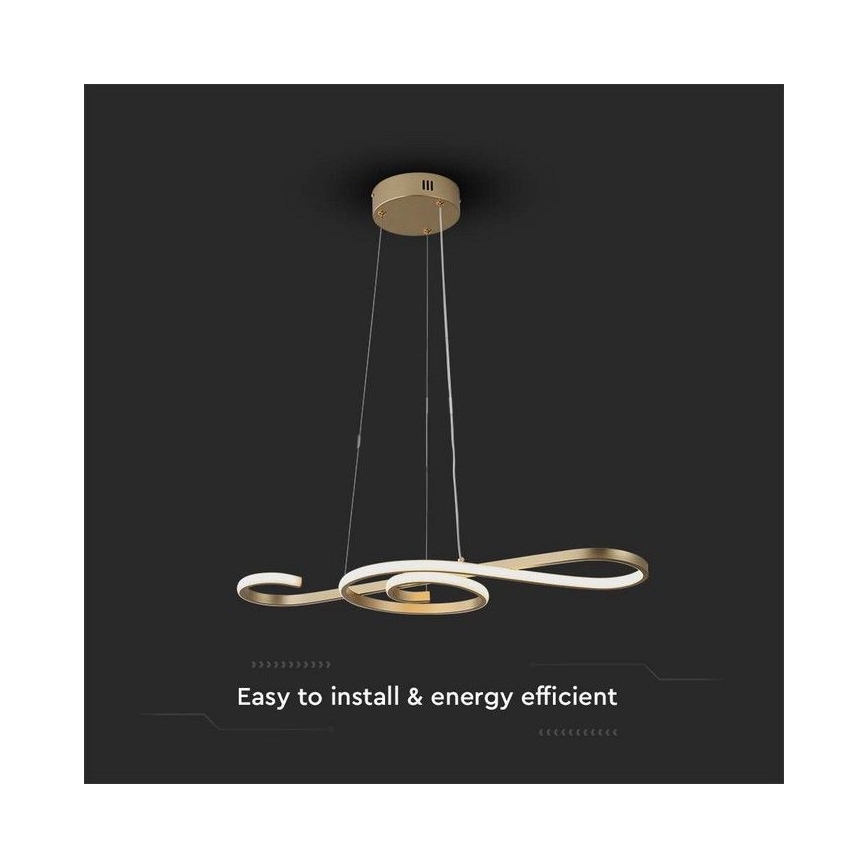 LED Żyrandol na lince LED/18W/230V 3000K złoty