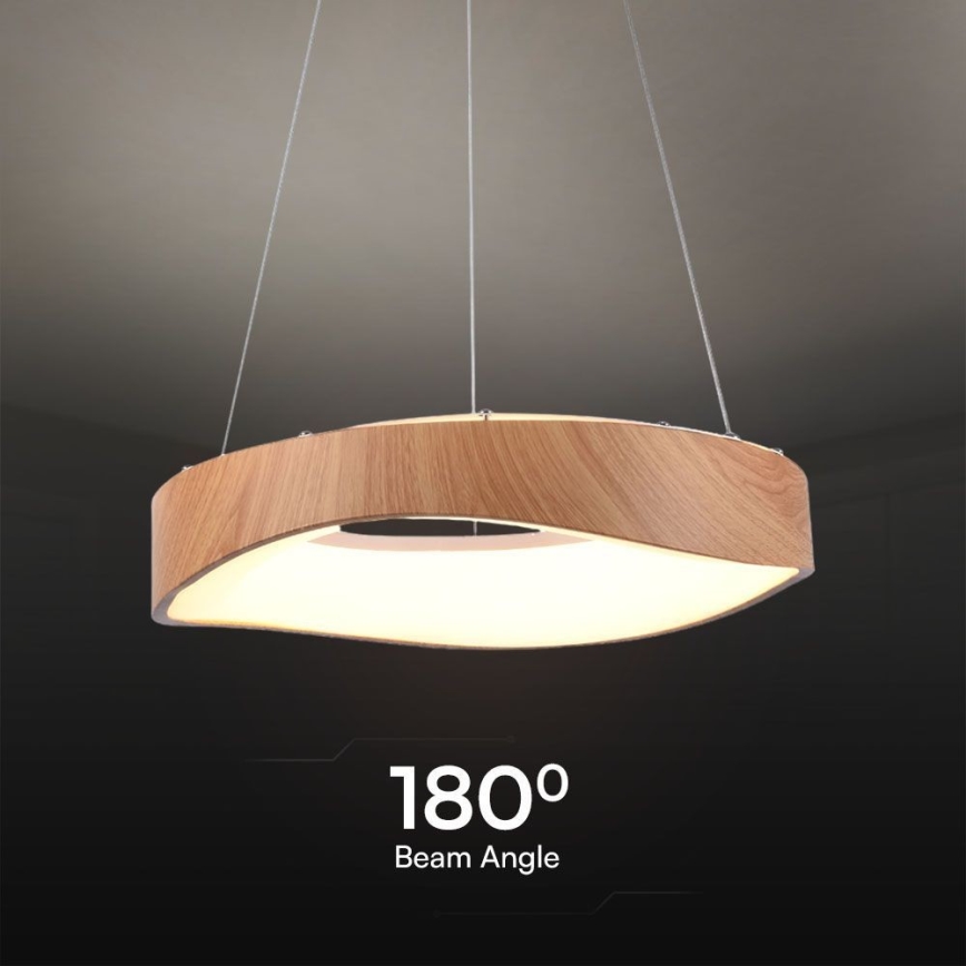 LED Żyrandol na lince LED/18W/230V 3000K ø 40 cm brązowy