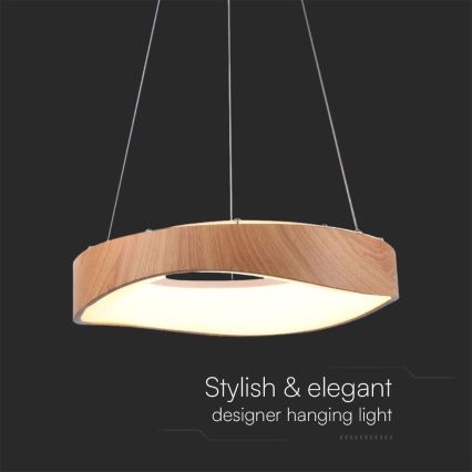 LED Żyrandol na lince LED/18W/230V 3000K ø 40 cm brązowy