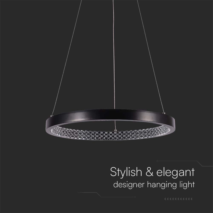 LED Żyrandol na lince LED/19W/230V 3000K czarny