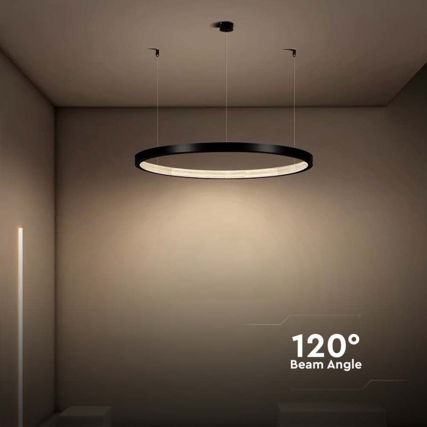 LED Żyrandol na lince LED/19W/230V 3000K czarny