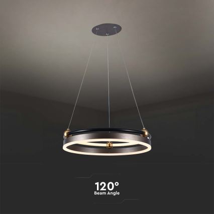 LED Żyrandol na lince LED/20W/230V 3000K śr. 42 cm brązowe