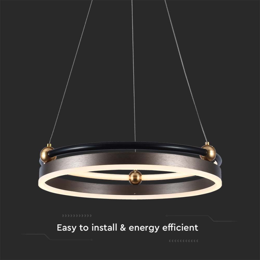 LED Żyrandol na lince LED/20W/230V 3000K śr. 42 cm brązowe