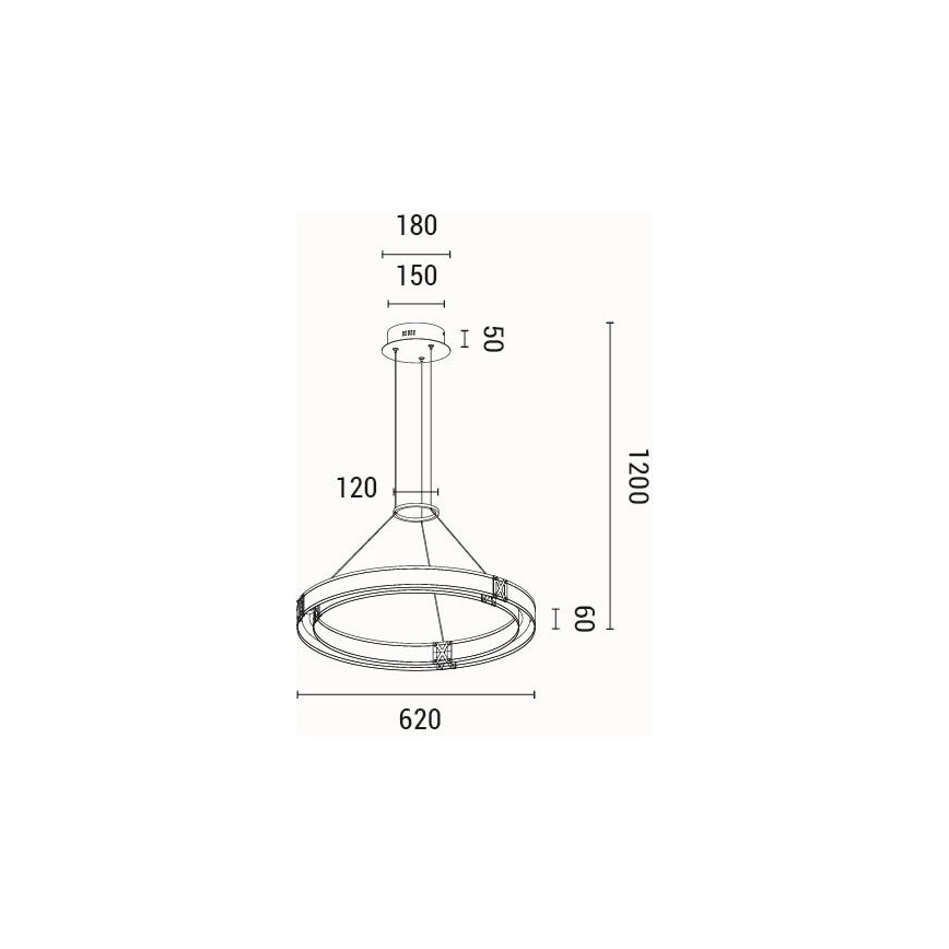 LED Żyrandol na lince LED/21W/230V 3000K 42x120 cm