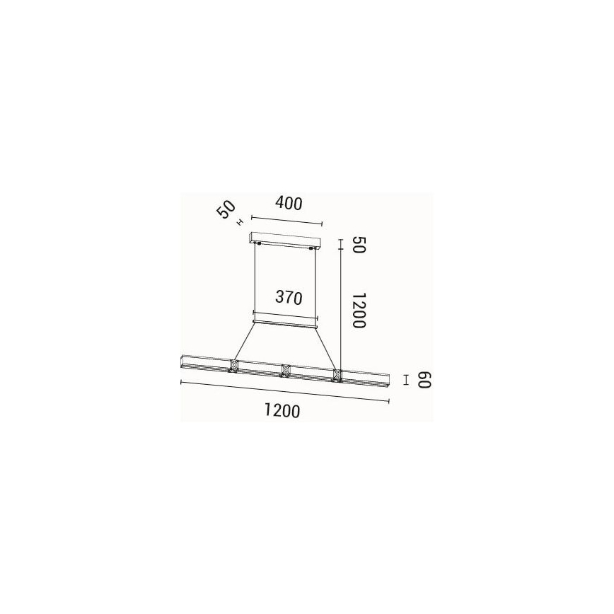 LED Żyrandol na lince LED/21W/230V 3000K 45x120 cm