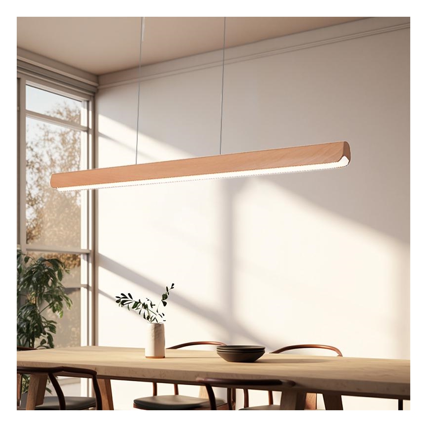 LED Żyrandol na lince LED/22W/230V 4000K 120 cm buk/solidne drewno