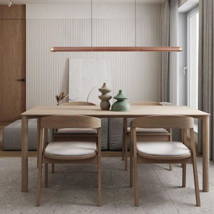 LED Żyrandol na lince LED/22W/230V 4000K 120 cm popiół/solidne drewno