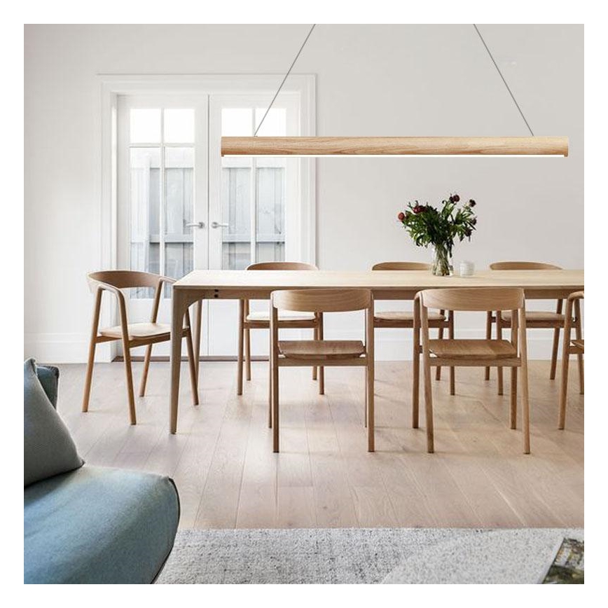 LED Żyrandol na lince LED/22W/230V 4000K 120 cm popiół/solidne drewno