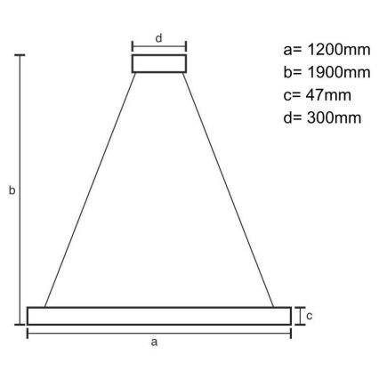 LED Żyrandol na lince LED/22W/230V 4000K 120 cm popiół/solidne drewno